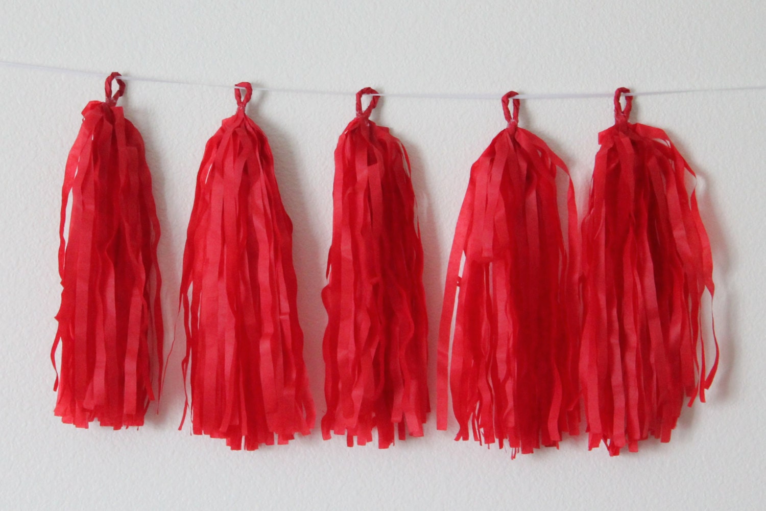 Tissue Paper Tassel Garland DIY KITRed Party by CreativeJuiceCafe
