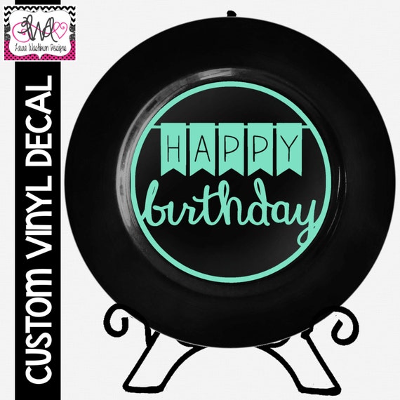 Items similar to VINYL DECAL Happy Birthday, Birthday Party Decor on Etsy
