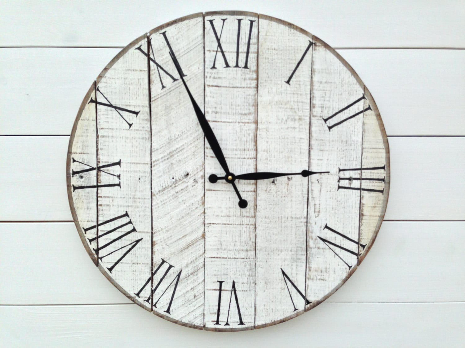 20 Rustic White Washed Wall Clock by TickTockCreations on Etsy