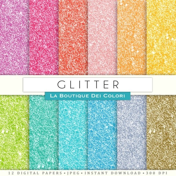 Download Glitter digital paper. rainbow gold and silver glitter