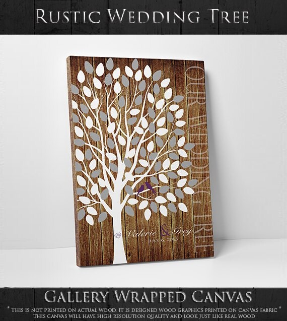 Rustic Wedding Guest Book / Rustic Guest Book / Rustic Wedding Decor / Rustic Guest Book Wedding // 55-150 Guests // Pine Tree 16x20 Inches by WeddingTreePrints