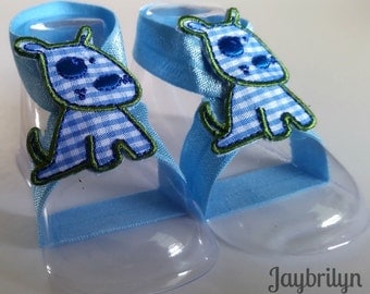 Cute Baby Barefoot Sandals - Baby Barefoot Sandals - Cute Doggie on Barefoot Sandals for Baby - Newborn Baby Gift - Ready to Ship
