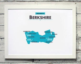 Berkshire County Map | # print, poster, vintage, england