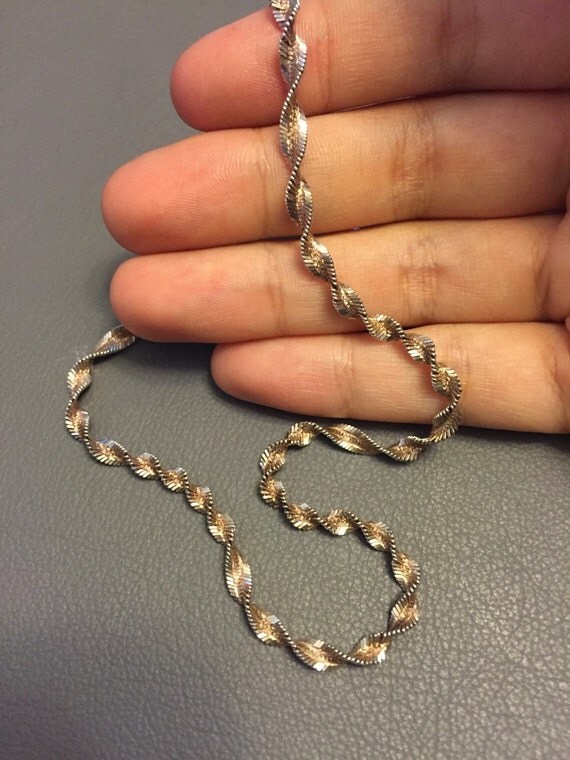 Vintage sterling silver Italy 925 silver twisted herringbone