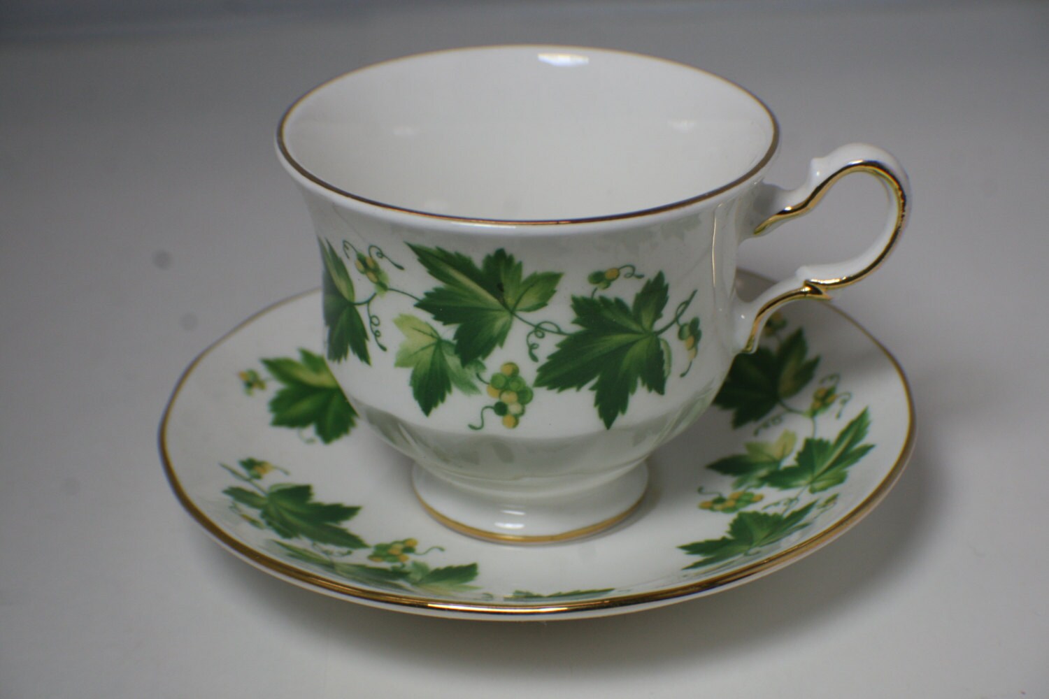 Vintage Queen Anne Fine Bone China Teacup and Saucer Floral
