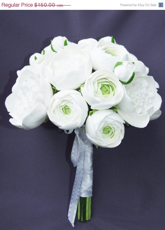 ON SALE Clay wedding bouquet and boutonniere by ClayWeddingBouquet