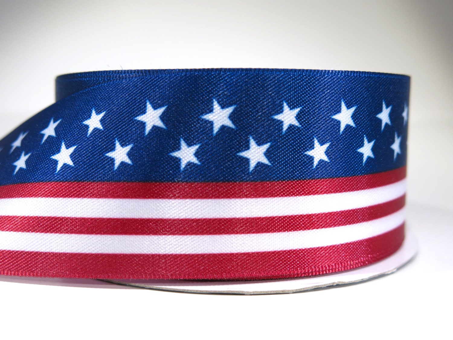 3 yards of 1.5 inch USA flag satin ribbon