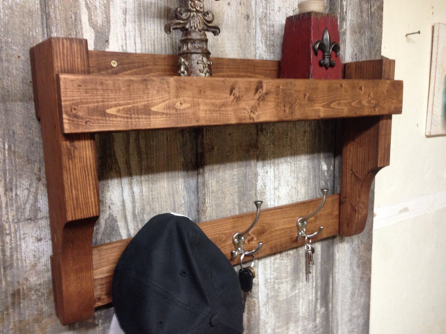 Rustic Modern Three Hook Coat Rack /Hat by CenterCreekCreations
