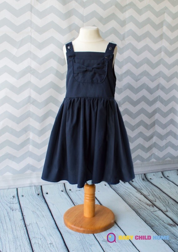 Items similar to Handmade School Dress School Uniform Red, Navy