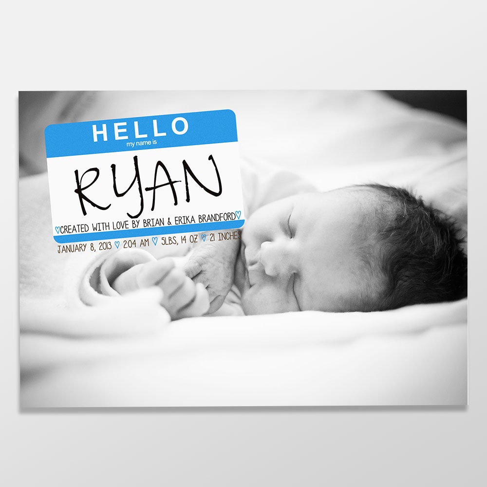 Funny Boy or Girl Birth Announcement Custom Digital Baby