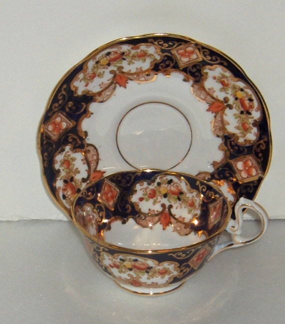 Royal Albert Crown China England Cobalt and Gold Trim Cup and