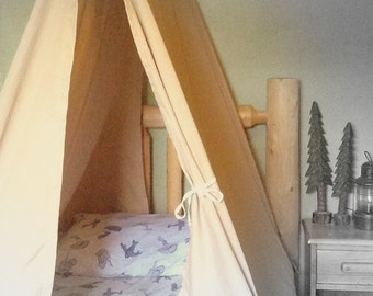 Twin Size Bed Tent - Custom Kids Teepee Canopy for Boys or Girls Bedroom Kids Room Play Tents Cottage Camping Outdoor Lodge Decor Etsy Finds