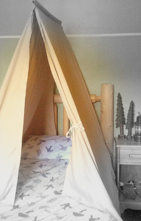 Twin Size Bed Tent - Custom Teepee Canopy for Boys or Girls Bedroom Kids Room Play Tents Cottage Camping Outdoor Lodge Decor Etsy Finds