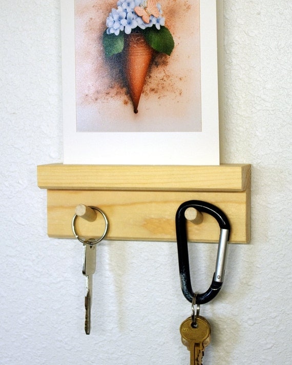 Items similar to Key Holder Key Hook, Reclaimed unfinished wood pine