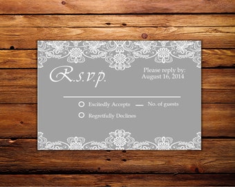Lacy Invitation RSVP card