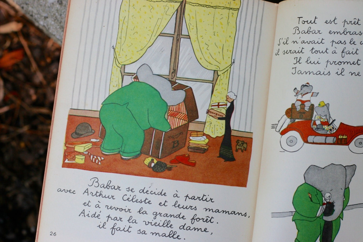 Vintage 1951 Babar et la Vieille Dame / French Babar Book