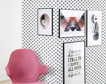 Removable self-adhesive black and white modern vinyl Wallpaper wall sticker - C057