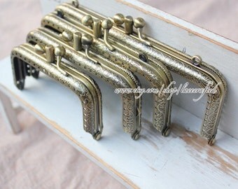 2pcs 8.5 12.5 15 18cm vintage coining bronze sewing hole frame double purse frame metal tote purse frame bag frame metal frame