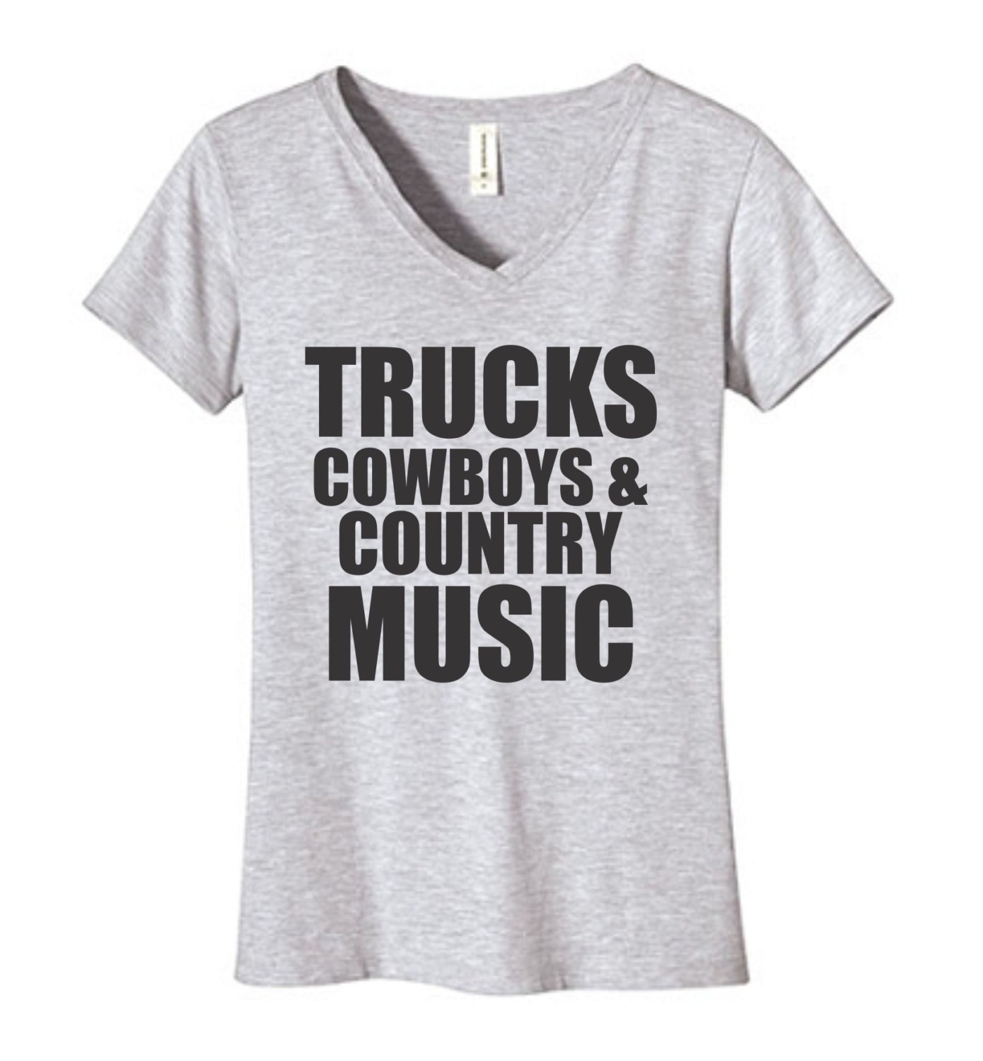 Trucks Cowboys & Country Music Tshirt Vneck Funny Humor