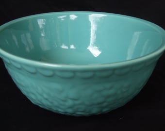 Vintage Blue Haeger Bowl , Turquoise Console or Serving Bowl 1969 Mid Century Design
