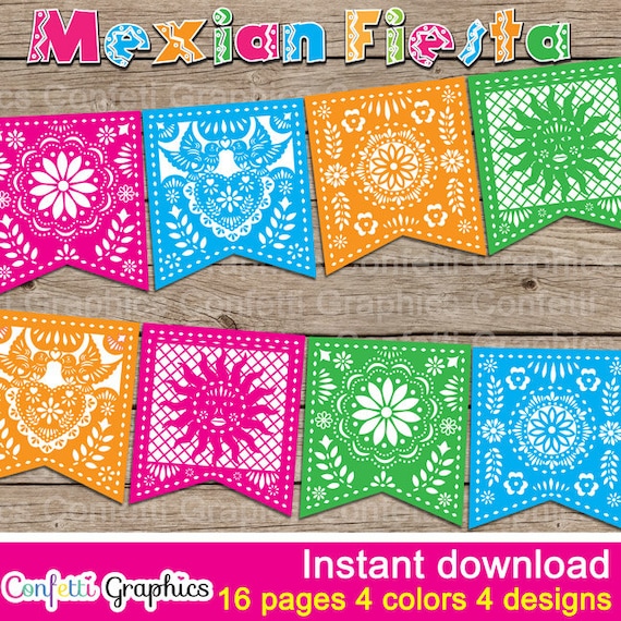 mexican fiesta banner bunting birthday party 5 by confettigraphics