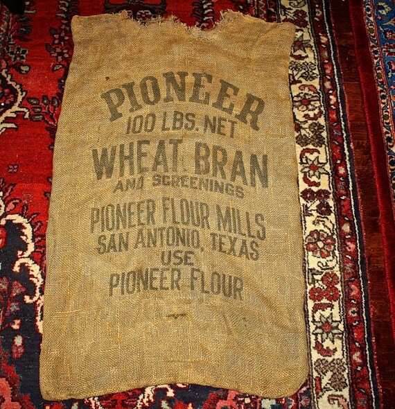 Vintage Burlap Sack Tow Sack / Feed Sack / Gunny Sack 1960s