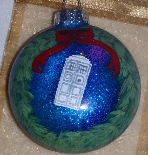 doctor who christmas ornament white tardis glitter by doctor who christmas ornament white tardis glitter by