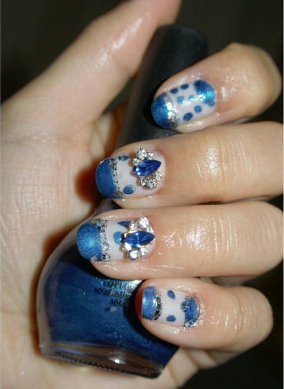 sapphire to light blue nail designs