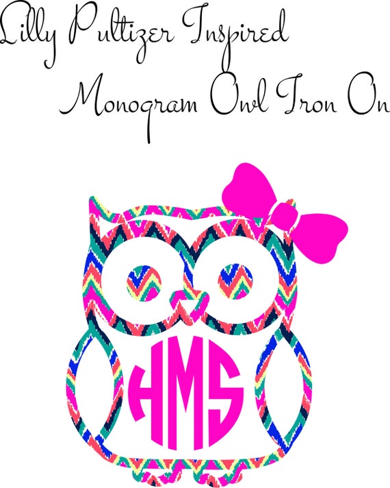 Download Monogram Owl Iron on decal