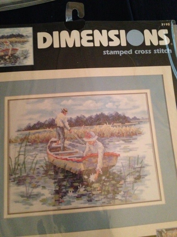 Dimensions stamped cross stitch waterlily blossoms