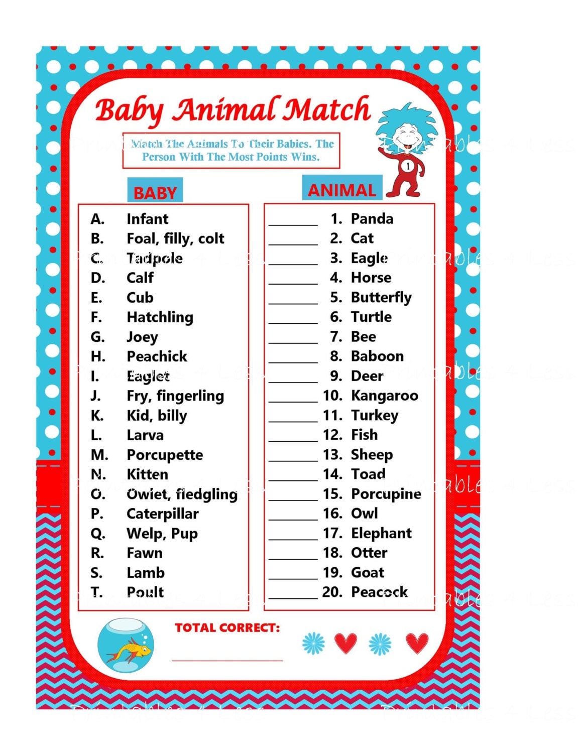 animal babies matching game