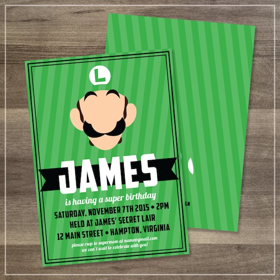 Luigi Party Invitations 8