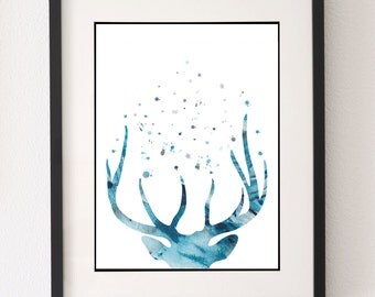 Stag Wall Art, Stag Poster, Deer Antler Pictures, Deer Art, Stag Picture, Stag Print, Deer Head Wall Mount, Deer Antlers, Stag Decor Prints