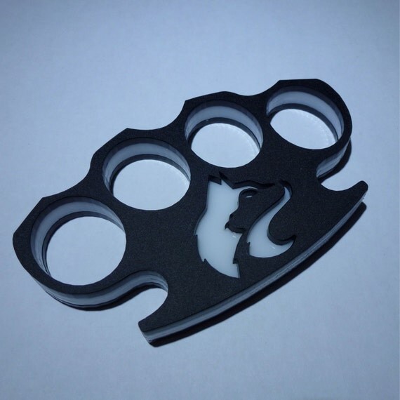 White Wolf. Acrylic Plastic Knuckle Duster. by TrinketPlace
