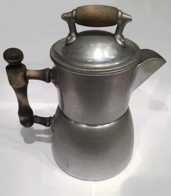 Vintage Aluminum Coffee Pot. Wearever Tacu Pat'd mark