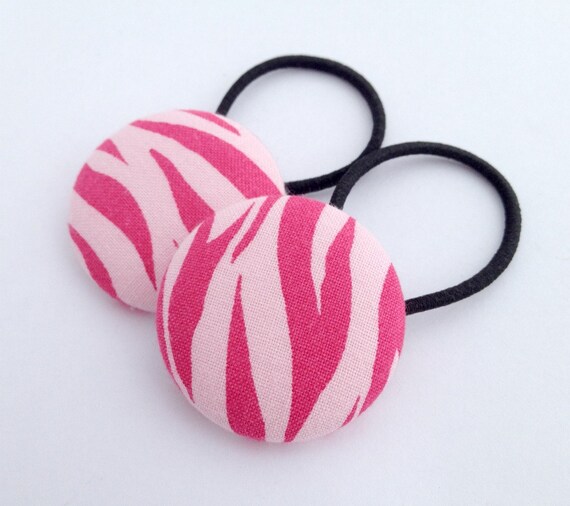 Pink Zebra Print Elastics Covered Button Sleeve