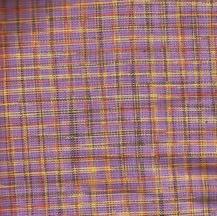 Purple Lavender Plaid Homespun Cotton Fabric / 1 yard