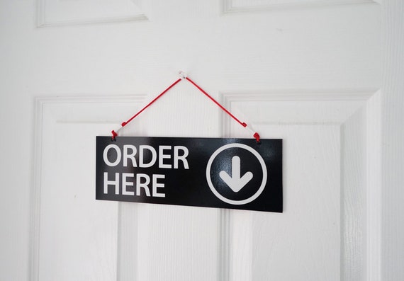 1set Order here/pickup here with arrow direction sign