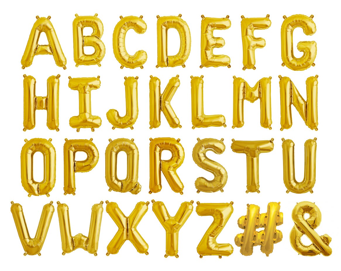 T Gold Letter Balloon 16 Mylar Foil Alphabet