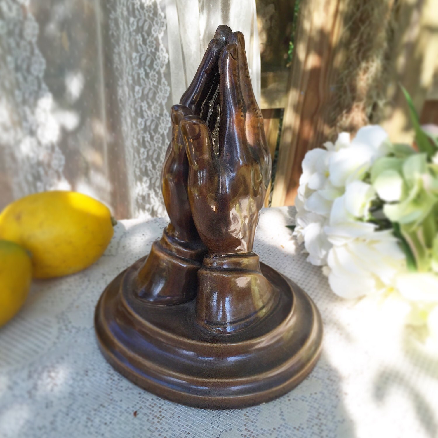 Vintage Praying Hands Statue Sculpture Figurine home decor