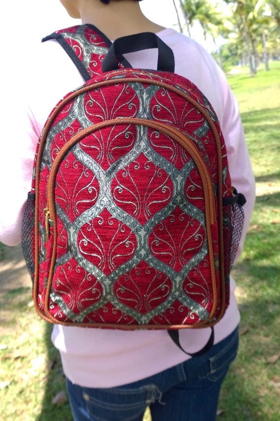 Silk Embroidery Backpack Bohemian boho gypsy bag backpack