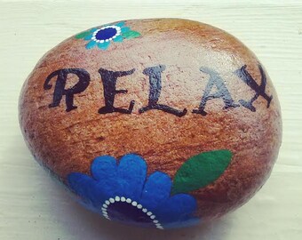 Painted Rock / "Relax" / Montana River Stone / Southern Charm Collection / Southern Girl Out West