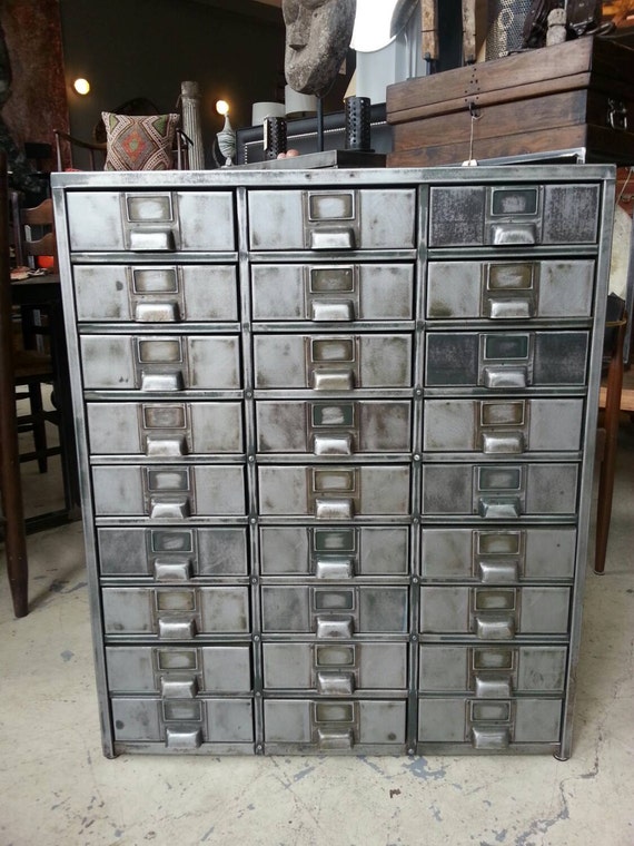 Vintage Industrial Steel Chest Of Drawers by StateStreetSalvage