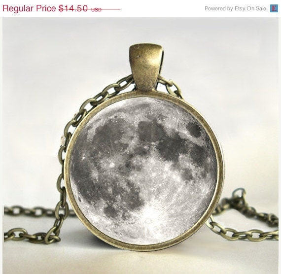 Items similar to Moon Pendant, Moon necklace, Art Pendant, Moon Jewelry ...