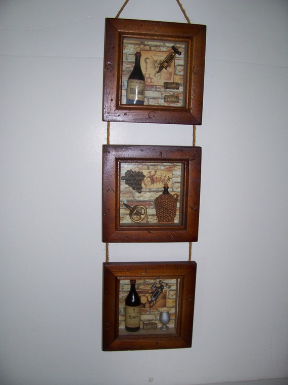 ALL about the WINE...Kitchen Shadow Boxes vintage or by LIZ404