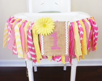 You are My Sunshine Banner, Pink Lemonade Party, Sunshine Highchair Banner, 1st Birthday banner High chair decoration, Cake Smash Photo prop