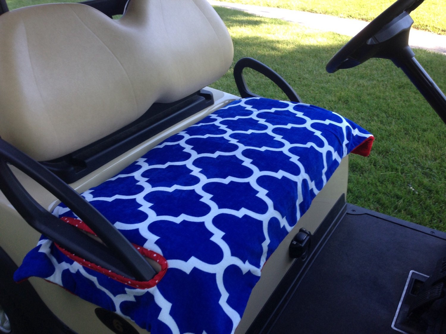 Morroccan Blue Terry Cloth Golf Cart Seat Cover