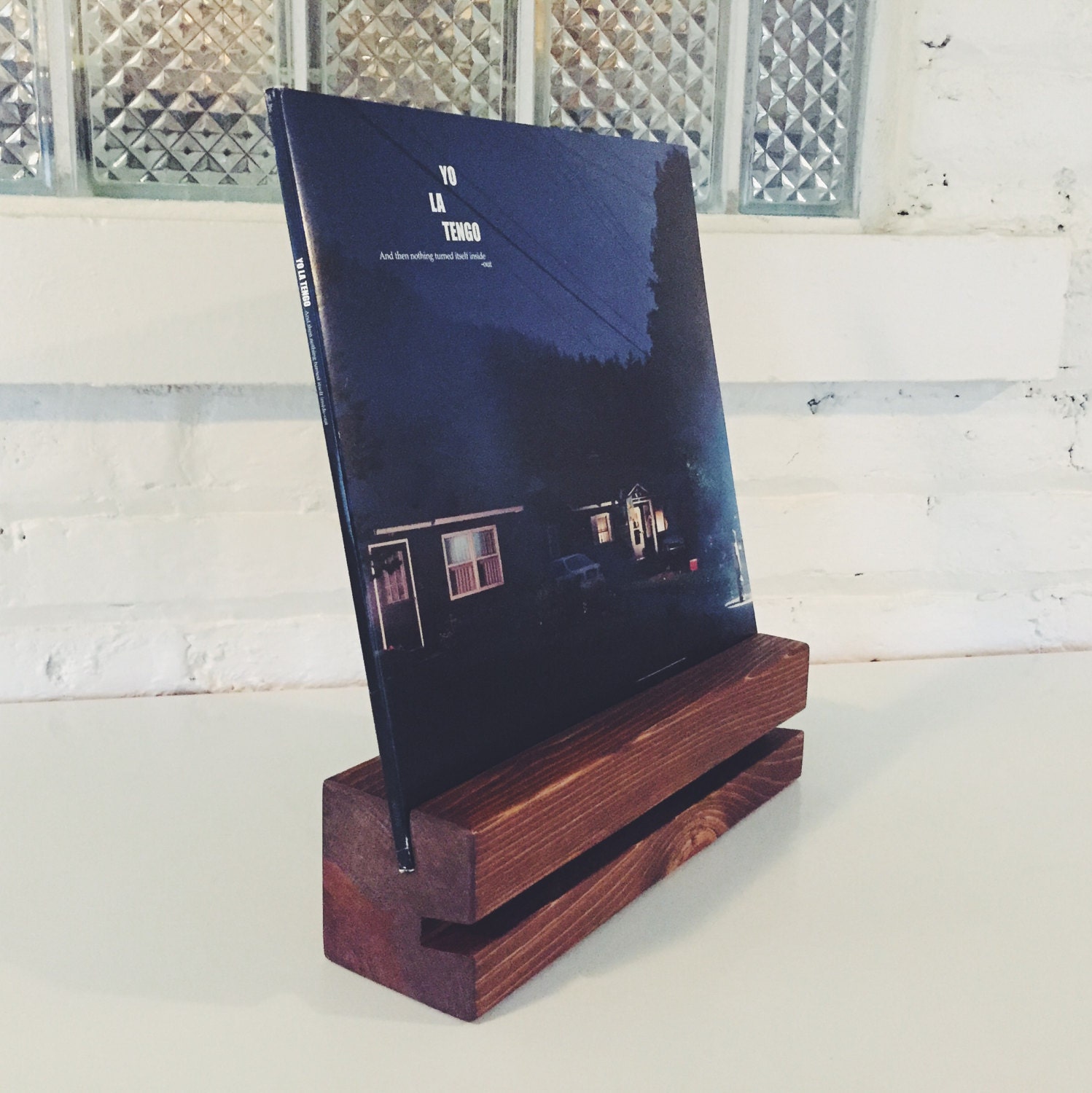 Record Display Stand Now Playing by SANDANDSTAIN on Etsy