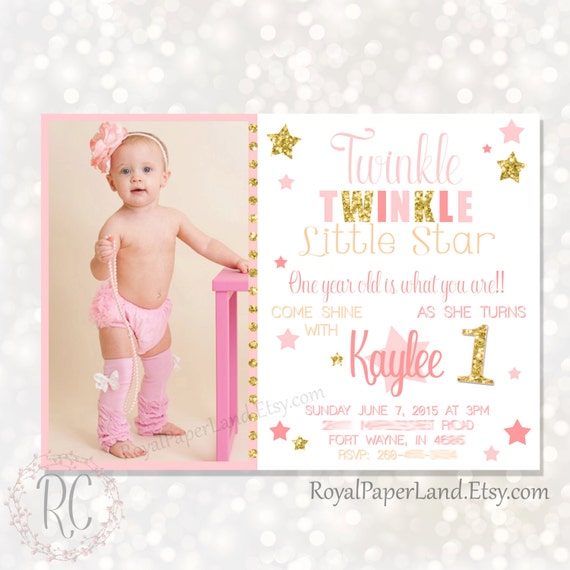 Twinkle Twinkle Little Star Invitation - Party Invitation