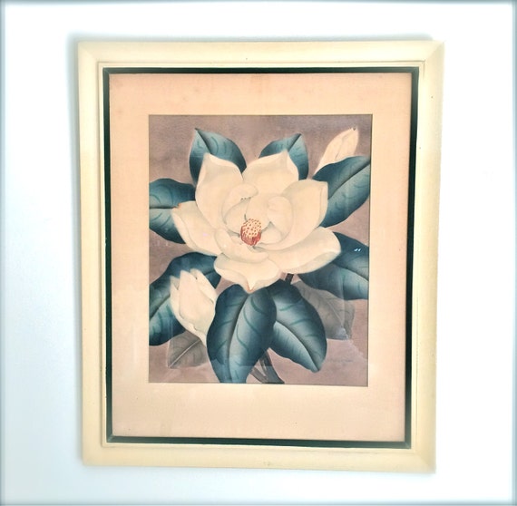 Vintage Shirrell Graves Watercolor Painting Airbrush Magnolia